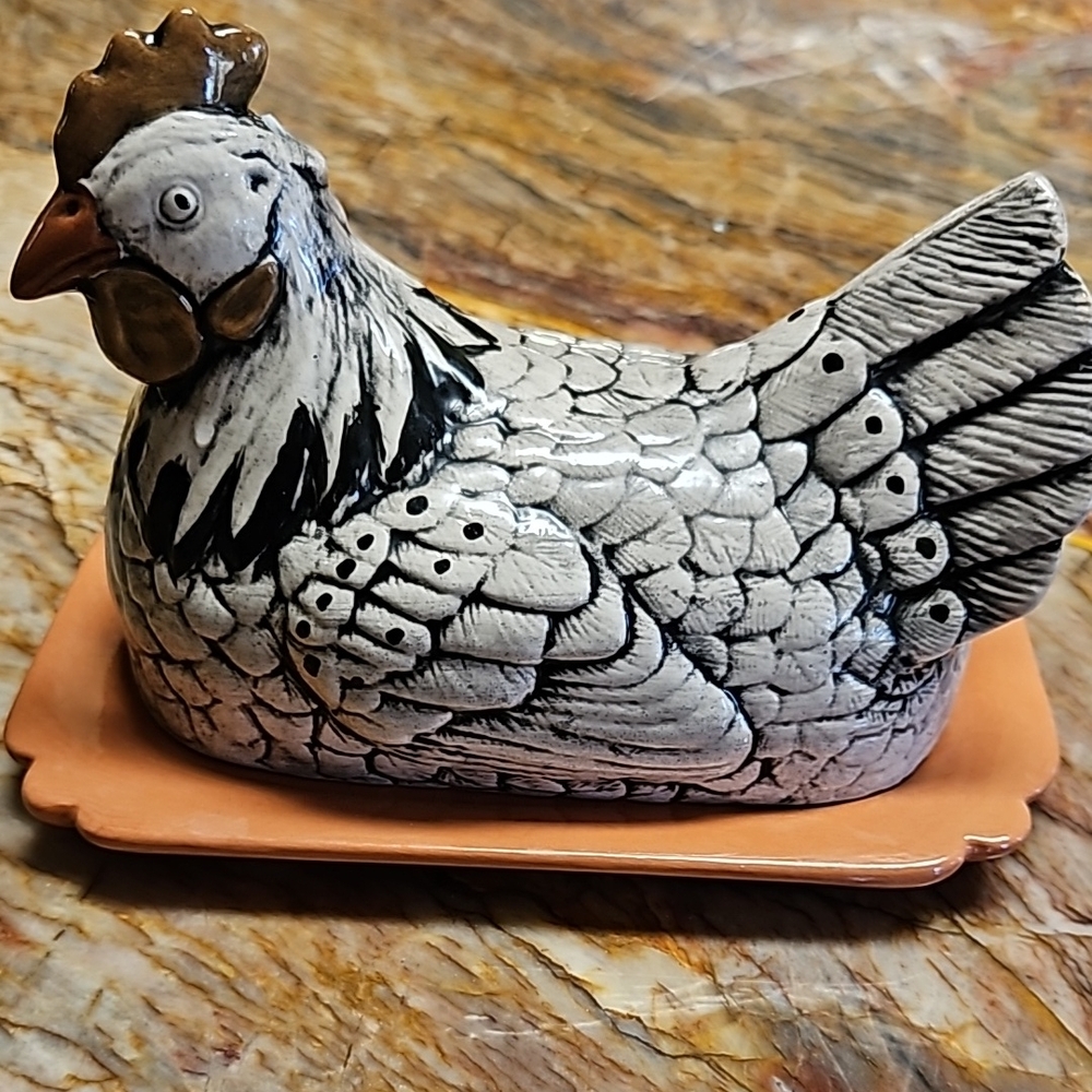 Vintage Hen Butter Dish
